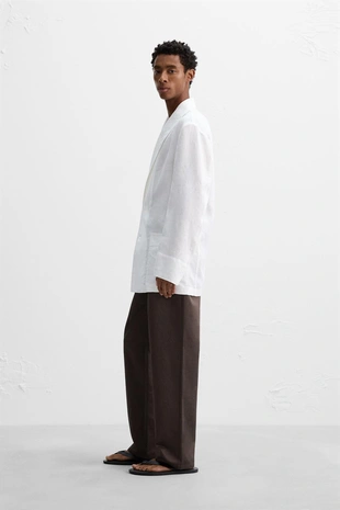 Блейзер свободного кроя из льна- Заказать в России