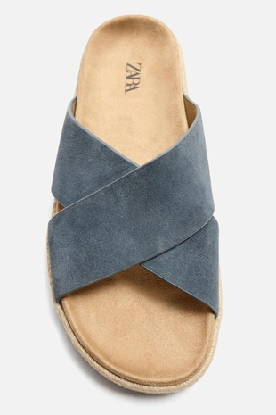 Кожаные сандалии со скрещенными ремешками- Заказать в России