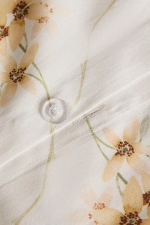 Простынь с флористическим принтом из сатина- Заказать в России