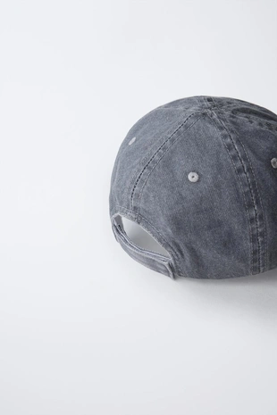 Pink | 0653/626/620 - Zara Джинсовая кепка с вышитой надписью