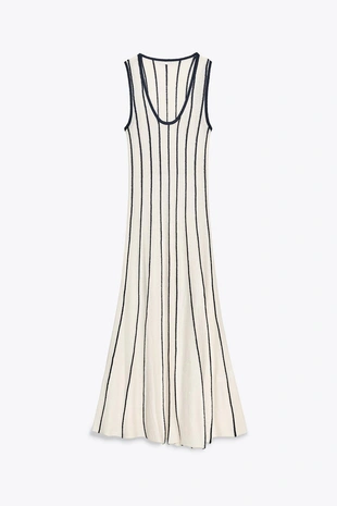 Трикотажное платье-миди с разрезом- Заказать в России