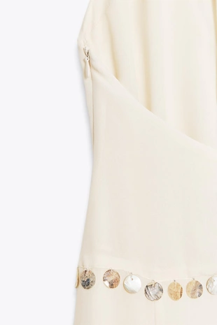 Платье миди с горловиной халтер и бусинами- Заказать в России