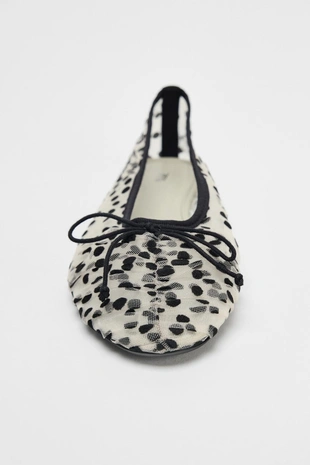 Балетки из сетчатой ткани с бантиком- Заказать в России