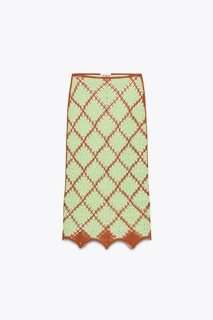 Юбка миди, выполненная крючком- Заказать в России