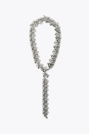 Металлическое ожерелье с листьями- Заказать в России