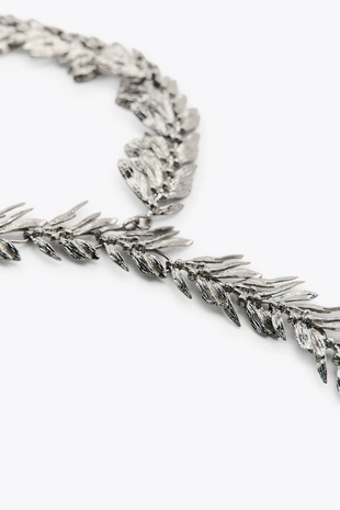 Металлическое ожерелье с листьями- Заказать в России