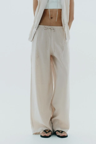 Брюки-палаццо из струящейся ткани- Заказать в России