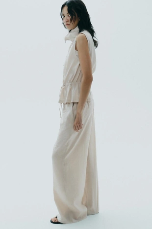 Брюки-палаццо из струящейся ткани- Заказать в России