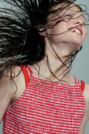 Red | 6135/087/600 - Zara Топ-халтер в клетку виши