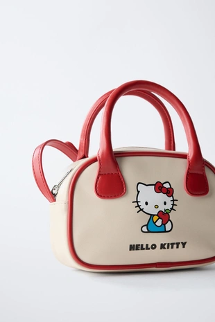 Red | 1212/630/600 - Zara Мини-сумка HELLO KITTY © SANRIO в стиле боулинг