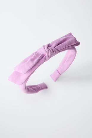 Гладкая повязка на голову с бантом- Заказать в России