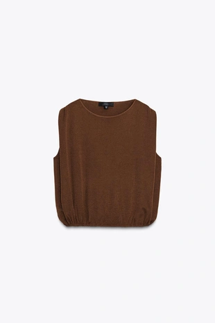 Трикотажный топ с эластичным низом- Заказать в России