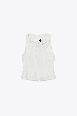 Топ из кружева кроше с открытой спиной- Заказать в России