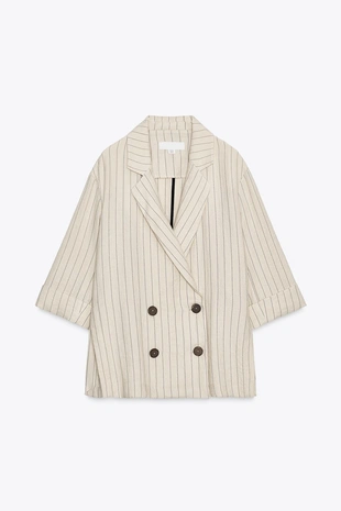 Двубортный блейзер в полоску- Заказать в России