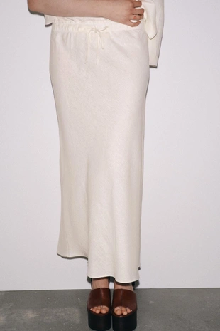 Топ из льна с короткими рукавами ZW COLLECTION