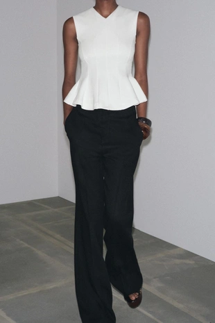 Топ INTERLOCK с баской без рукавов- Заказать в России