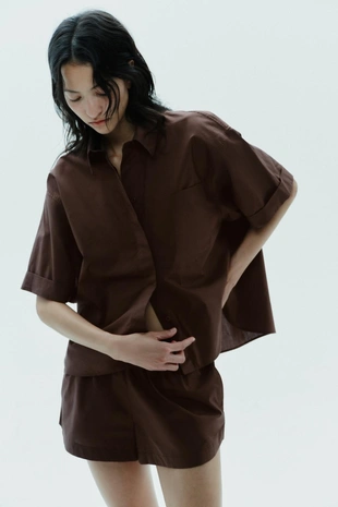 Мини-шорты из поплина- Заказать в России