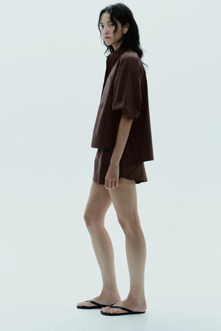 Мини-шорты из поплина- Заказать в России