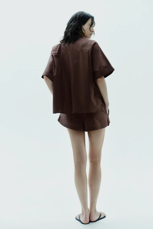 Мини-шорты из поплина- Заказать в России