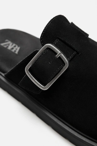 Кожаные сабо с пряжкой- Заказать в России
