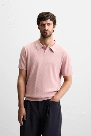 Трикотажное поло в рубчик- Заказать в России