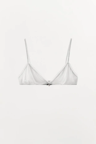 Бралетт с треугольными чашками и ажурным цветком