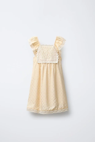 Легкое платье с жаккардовой вставкой на груди- Заказать в России