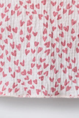 Pink | 1165/588/926 - Zara Футболка с текстурными воланами и сердечками