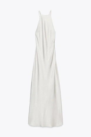 Атласное платье миди с открытой спиной- Заказать в России