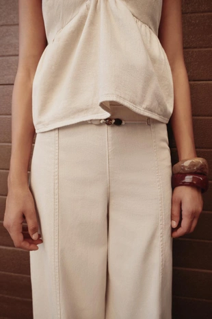 Джинсы Z1975 WIDE LEG с высокой посадкой и бусинами- Заказать в России