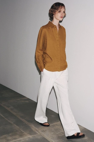 Рубашка из 100% льна — ZW COLLECTION- Заказать в России