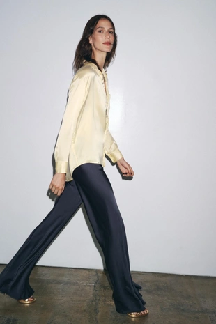 Атласные брюки FLARED ZW COLLECTION- Заказать в России