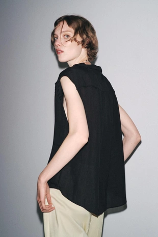 Рубашка из смеси рами со сборками — ZW COLLECTION- Заказать в России