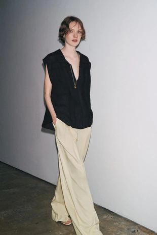 Рубашка из смеси рами со сборками — ZW COLLECTION- Заказать в России