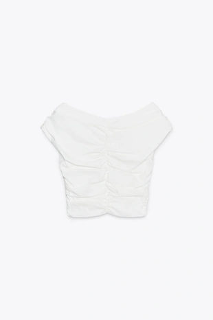 Короткий топ со сборками- Заказать в России