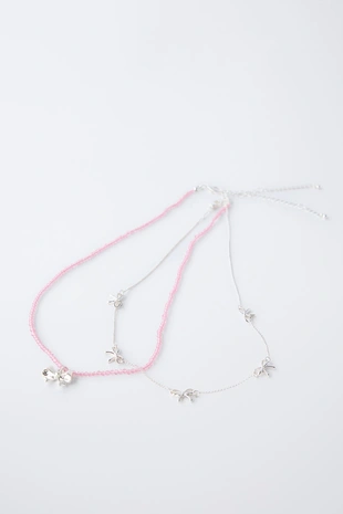 Pink | 4319/740/620 - Zara Набор из двух ожерелий с бантиками