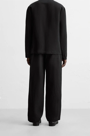 Брюки костюмные из хлопка и льна- Заказать в России