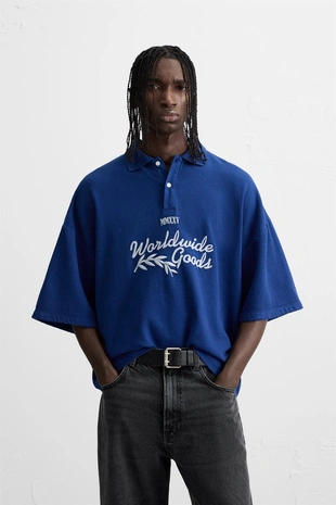 Поло с вышивкой текста- Заказать в России