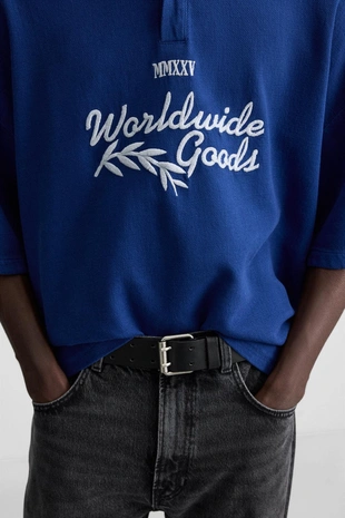 Поло с вышивкой текста- Заказать в России