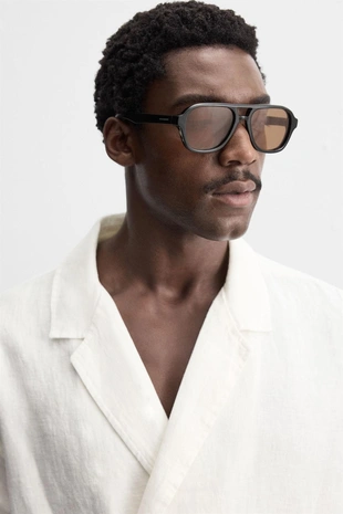 Рубашка-кимоно из 100% льна- Заказать в России