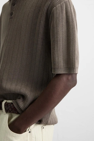 Поло из трикотажа с эффектом стирки- Заказать в России