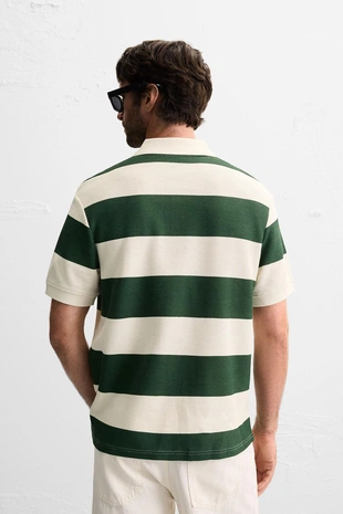 White / Green | 4087/467/063 - Zara Поло с застежкой-молнией