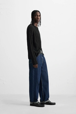 Джемпер с ажурной вязкой- Заказать в России