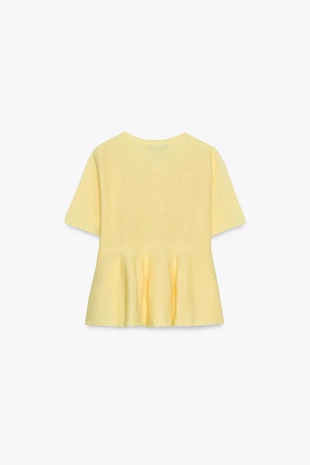 Трикотажный кардиган с баской- Заказать в России