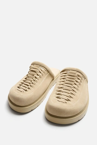 Плетеные кожаные сабо- Заказать в России