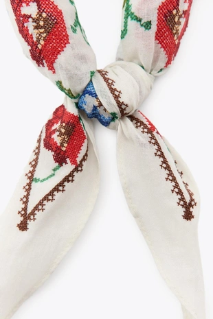 Бандана с вышивкой в виде цветов- Заказать в России