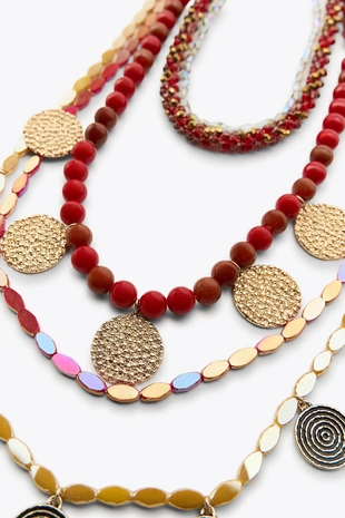 Набор ожерелий с бусинами- Заказать в России