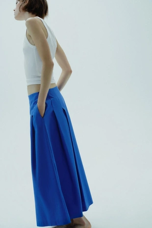 Юбка миди со складками- Заказать в России