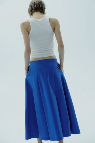 Юбка миди со складками- Заказать в России