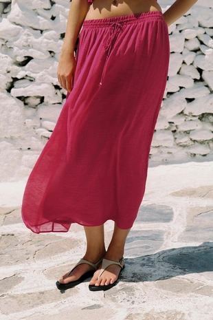 Юбка миди с прорезиненным принтом- Заказать в России